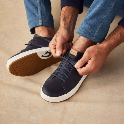Olukai Lae‘ahi Lī ‘Ili Leather Sneakers - Trench Blue