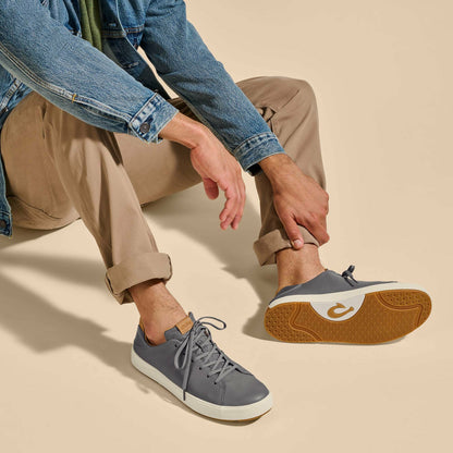 Olukai Lae‘ahi Lī ‘Ili Leather Sneakers - Stone