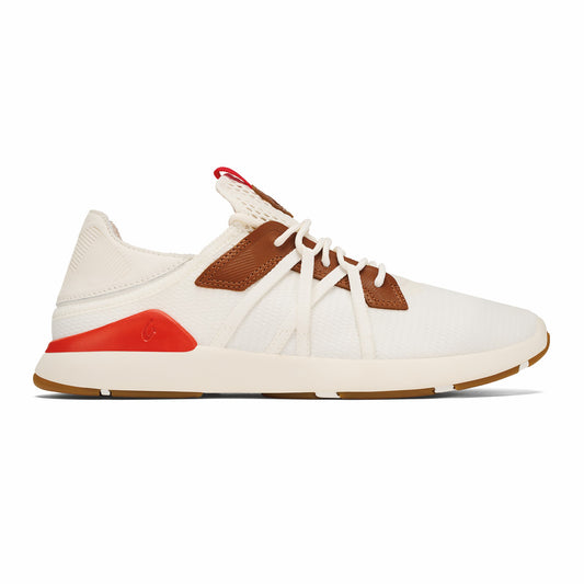 Olukai Mio Lī Athletic Shoes - Bright White / Red Lava