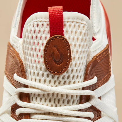 Olukai Mio Lī Athletic Shoes - Bright White / Red Lava