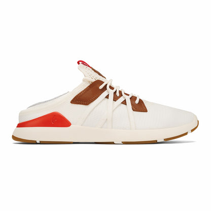 Olukai Mio Lī Athletic Shoes - Bright White / Red Lava