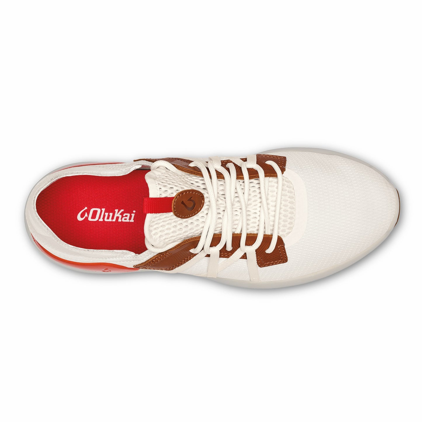 Olukai Mio Lī Athletic Shoes - Bright White / Red Lava