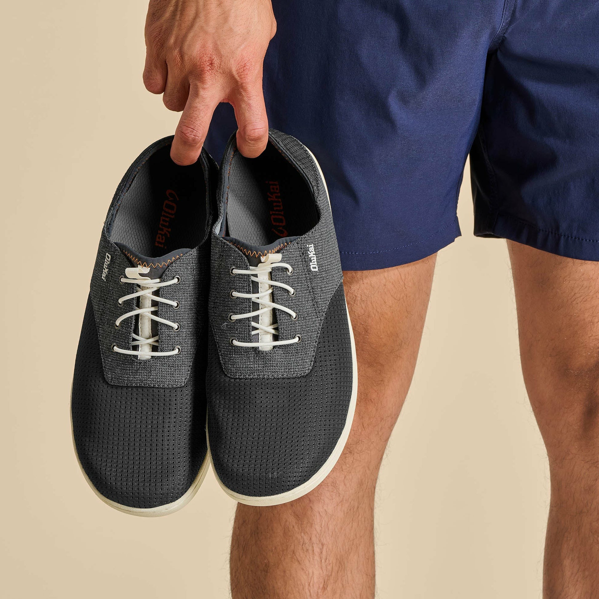 Olukai Nohea Moku Boat Shoes - Dark Shadow