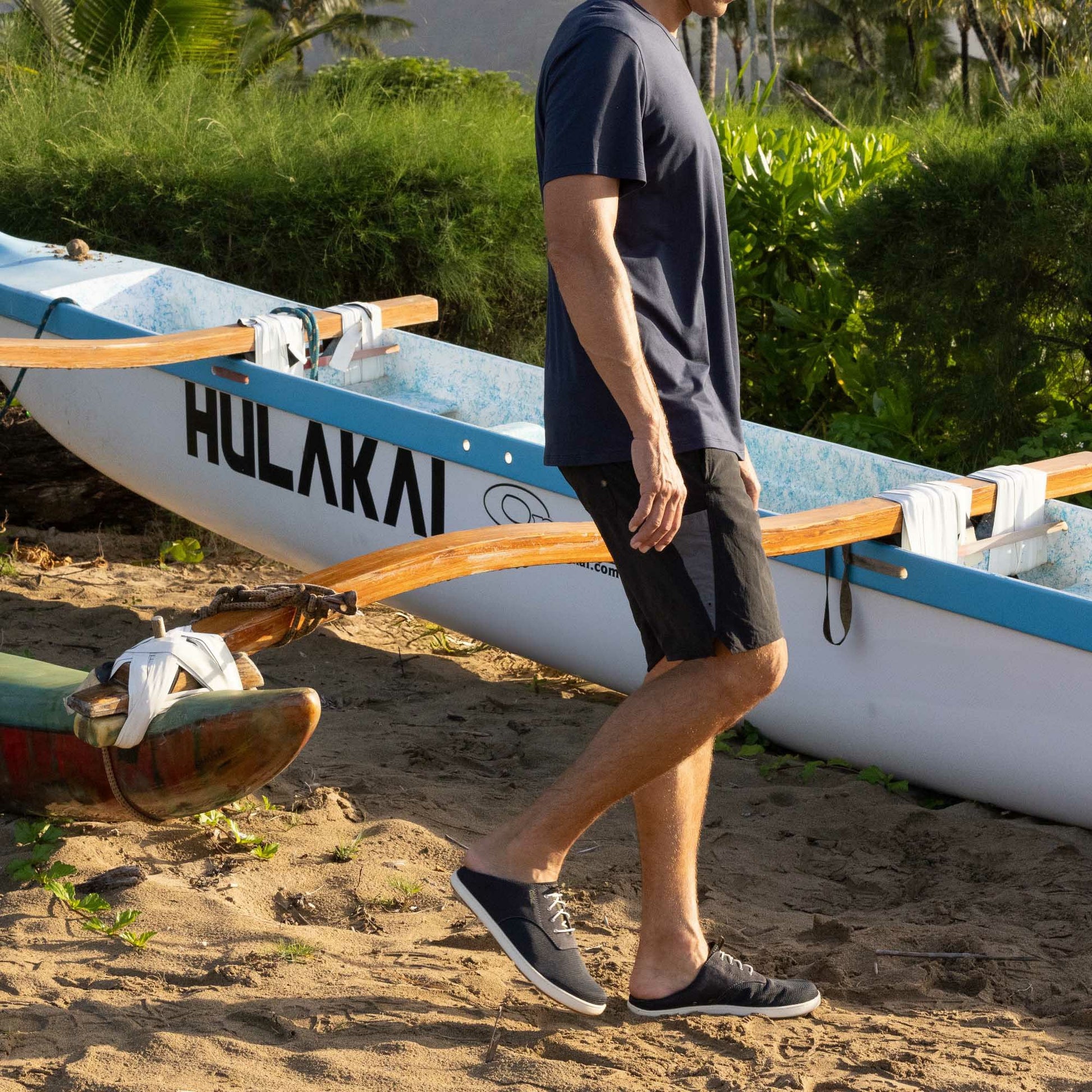 Olukai Nohea Moku Boat Shoes - Black
