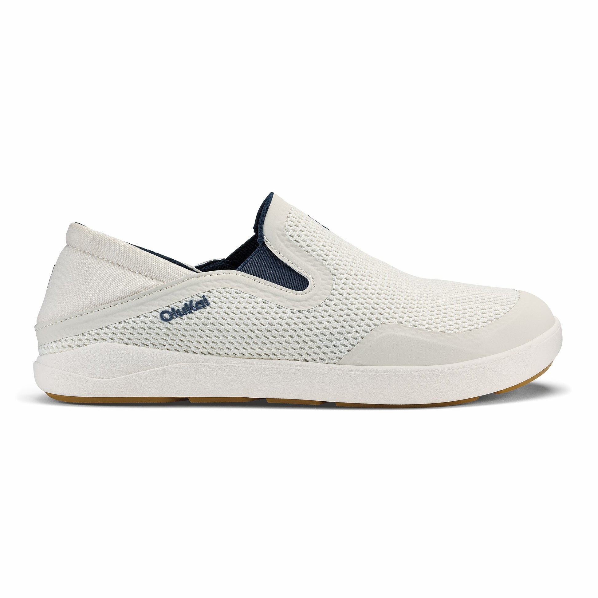 Olukai Moku Slip On - White Sand / Trench Blue