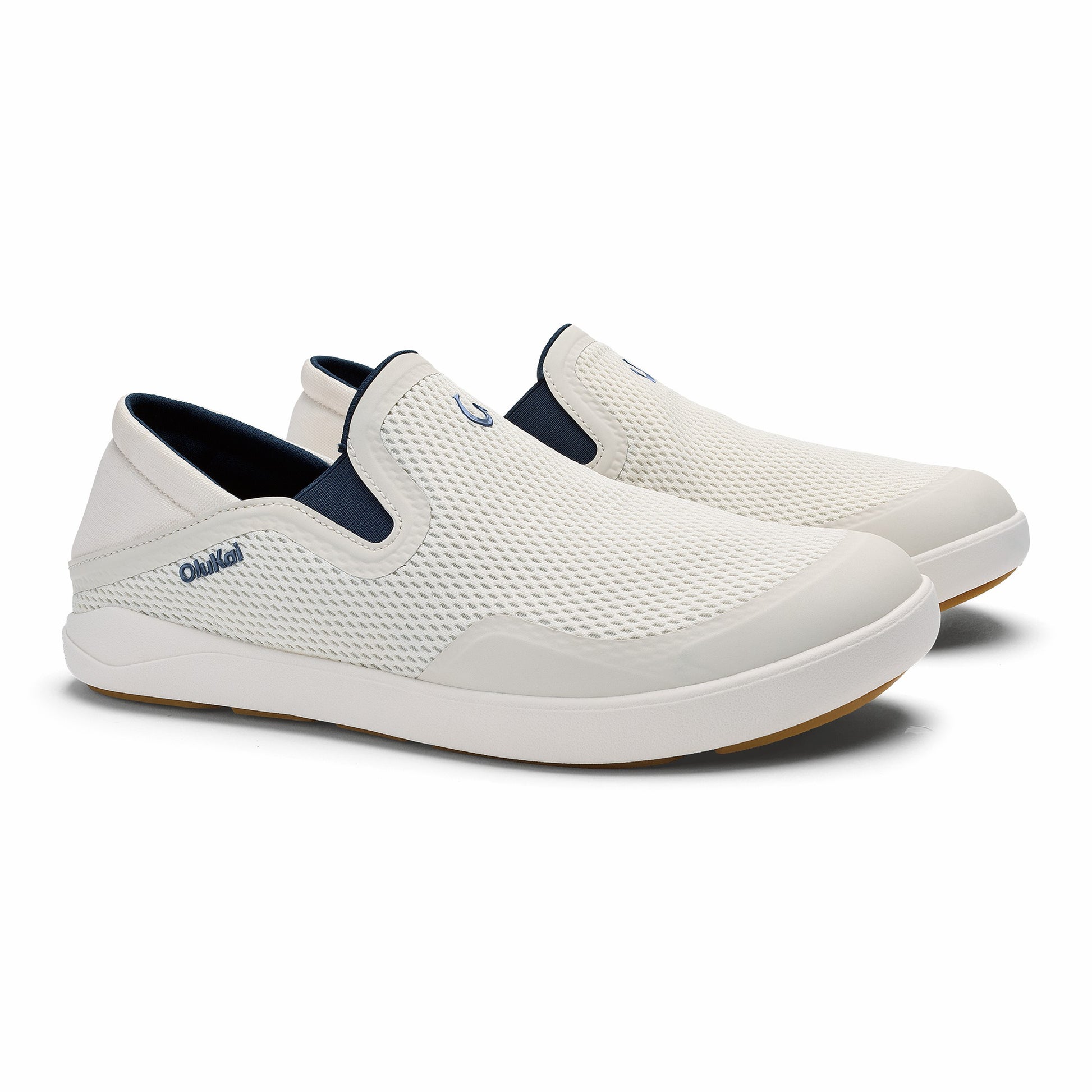 Olukai Moku Slip On - White Sand / Trench Blue