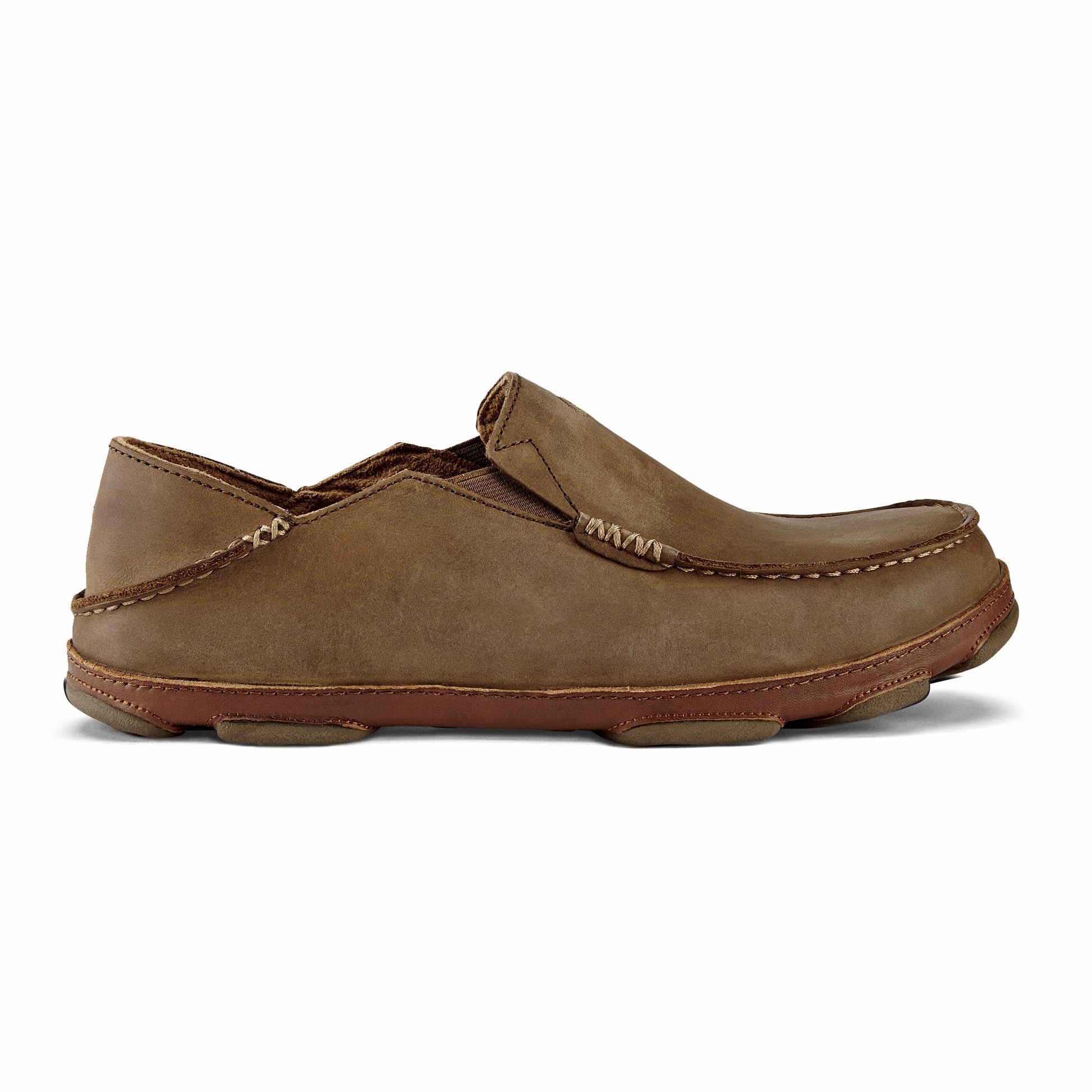 Olukai Moloā Leather Slip On Shoes - Ray / Toffee