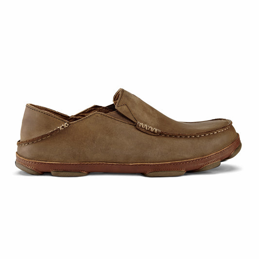 Olukai Moloā Leather Slip On Shoes - Ray / Toffee