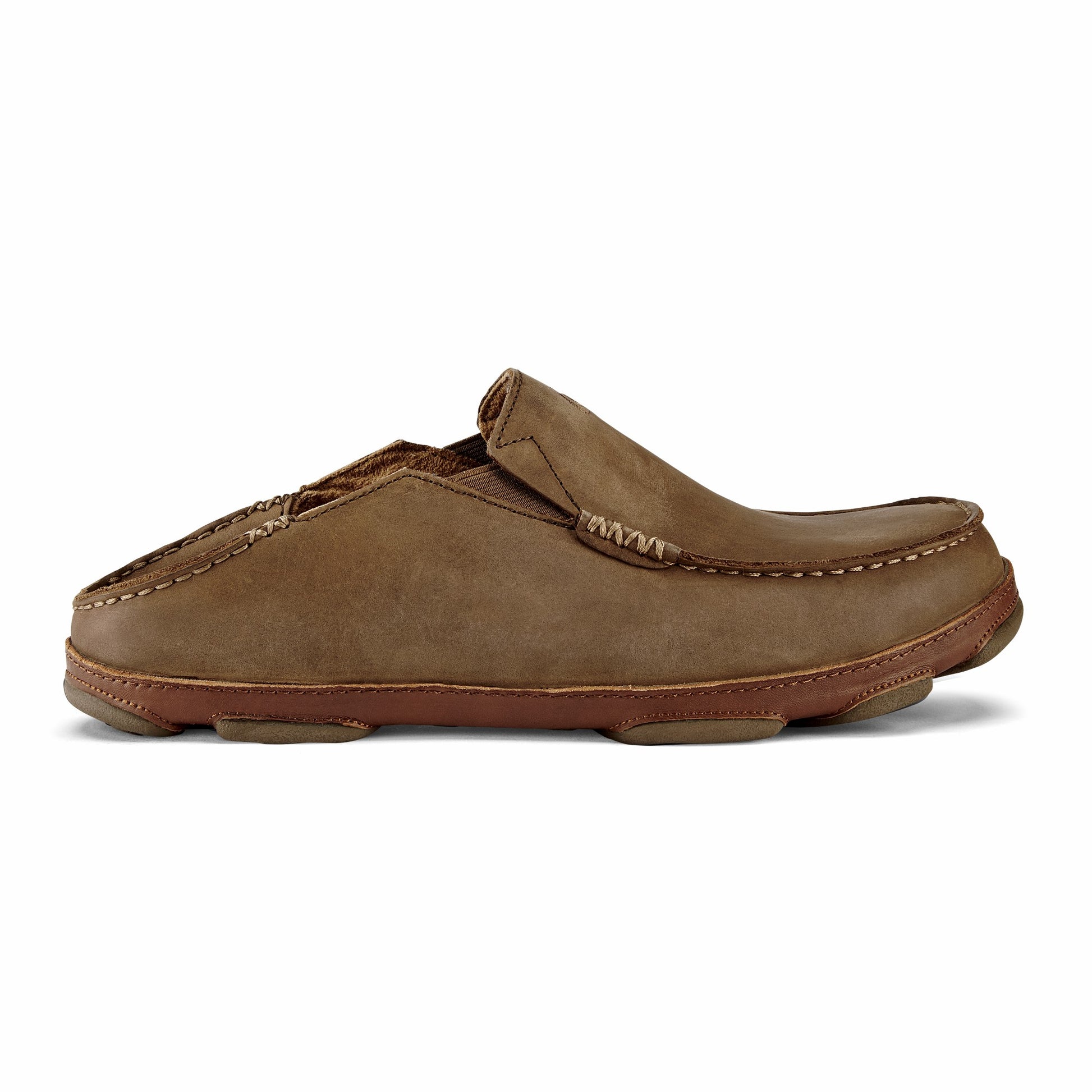 Olukai Moloā Leather Slip On Shoes - Ray / Toffee