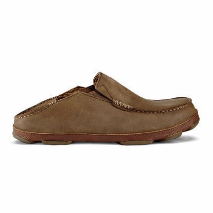 Olukai Moloā Leather Slip On Shoes - Ray / Toffee