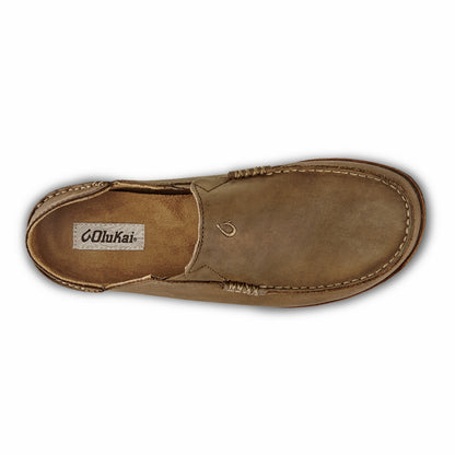 Olukai Moloā Leather Slip On Shoes - Ray / Toffee