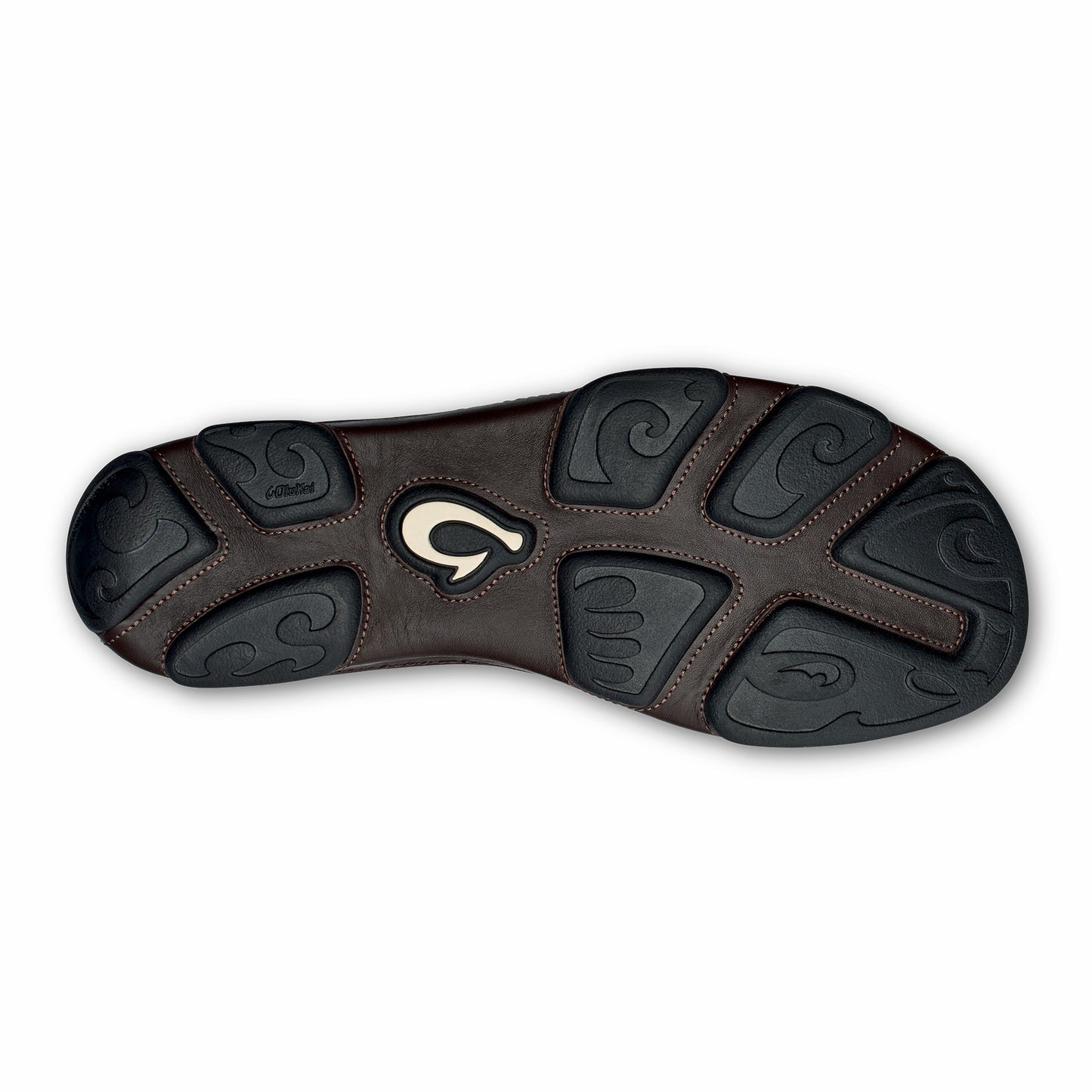 Olukai Moloā Leather Slip On Shoes - Dark Wood / Dark Java