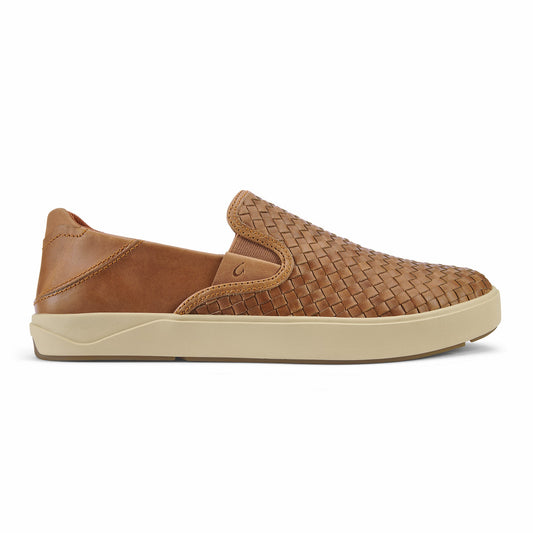 Olukai Lae‘ahi Lauhala Leather Slip-On Sneakers - Fox