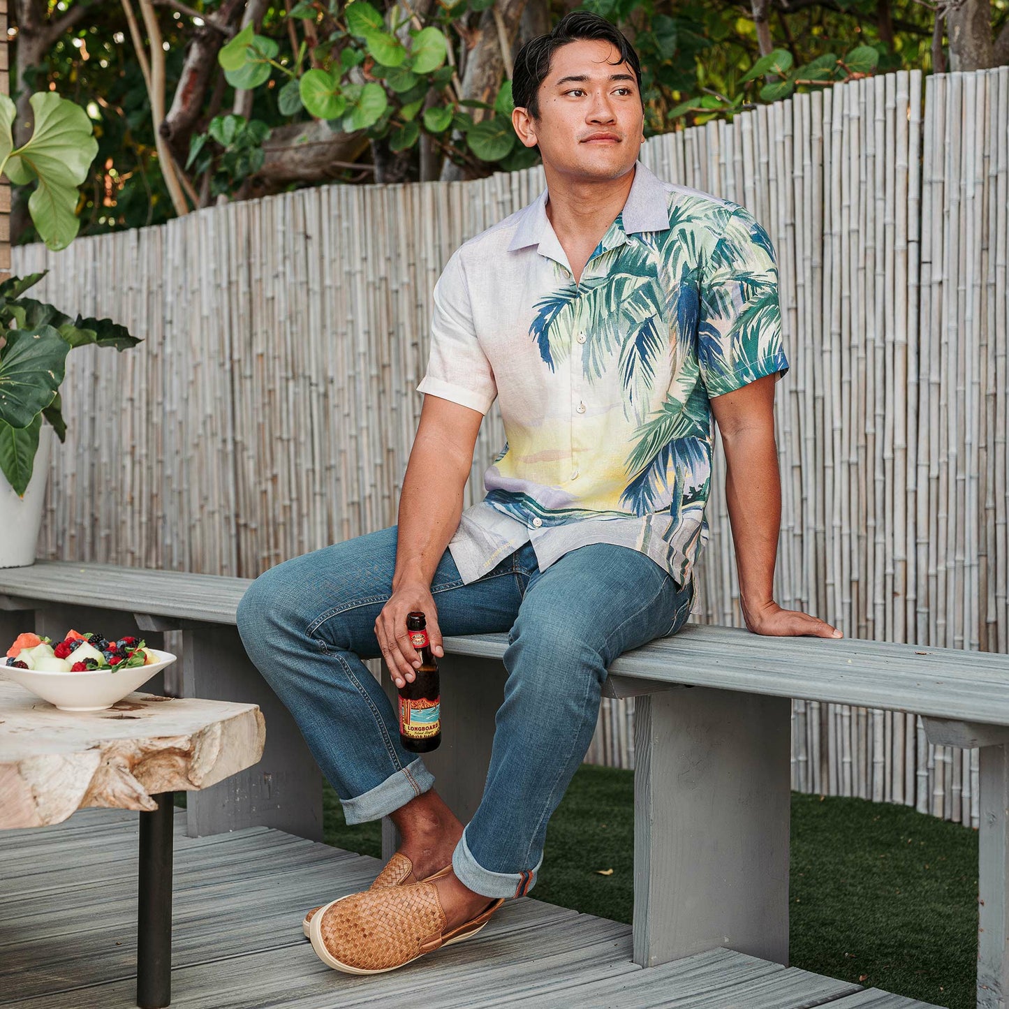 Olukai Lae‘ahi Lauhala Leather Slip-On Sneakers - Fox