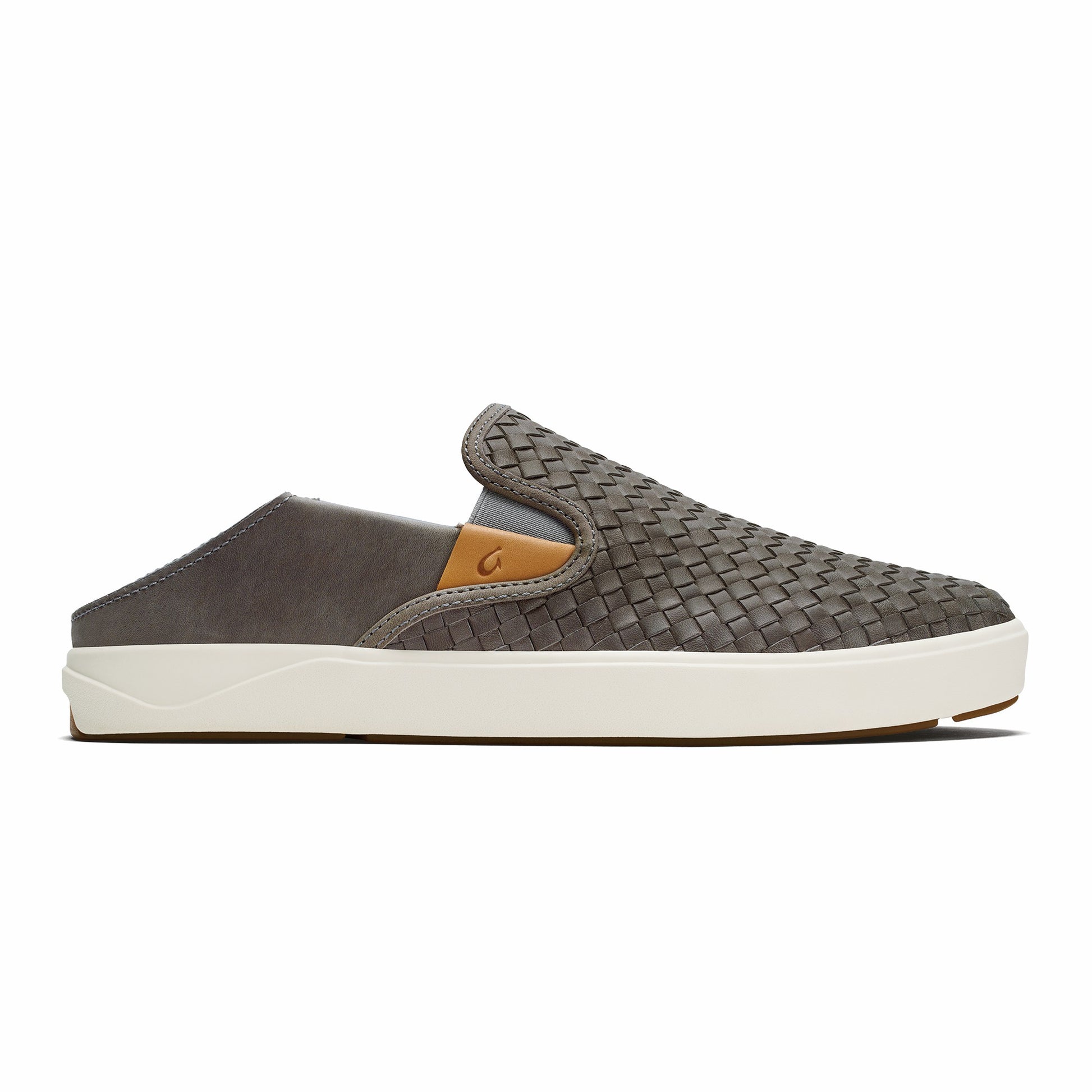 Olukai Lae‘ahi Lauhala Leather Slip-On Sneakers - Ash