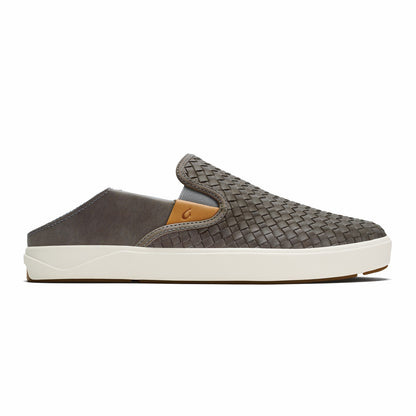 Olukai Lae‘ahi Lauhala Leather Slip-On Sneakers - Ash