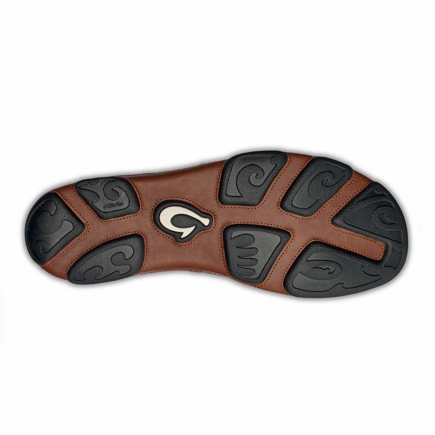 Olukai Moloā Leather Slip On Shoes - Black / Toffee