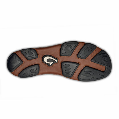 Olukai Moloā Leather Slip On Shoes - Black / Toffee