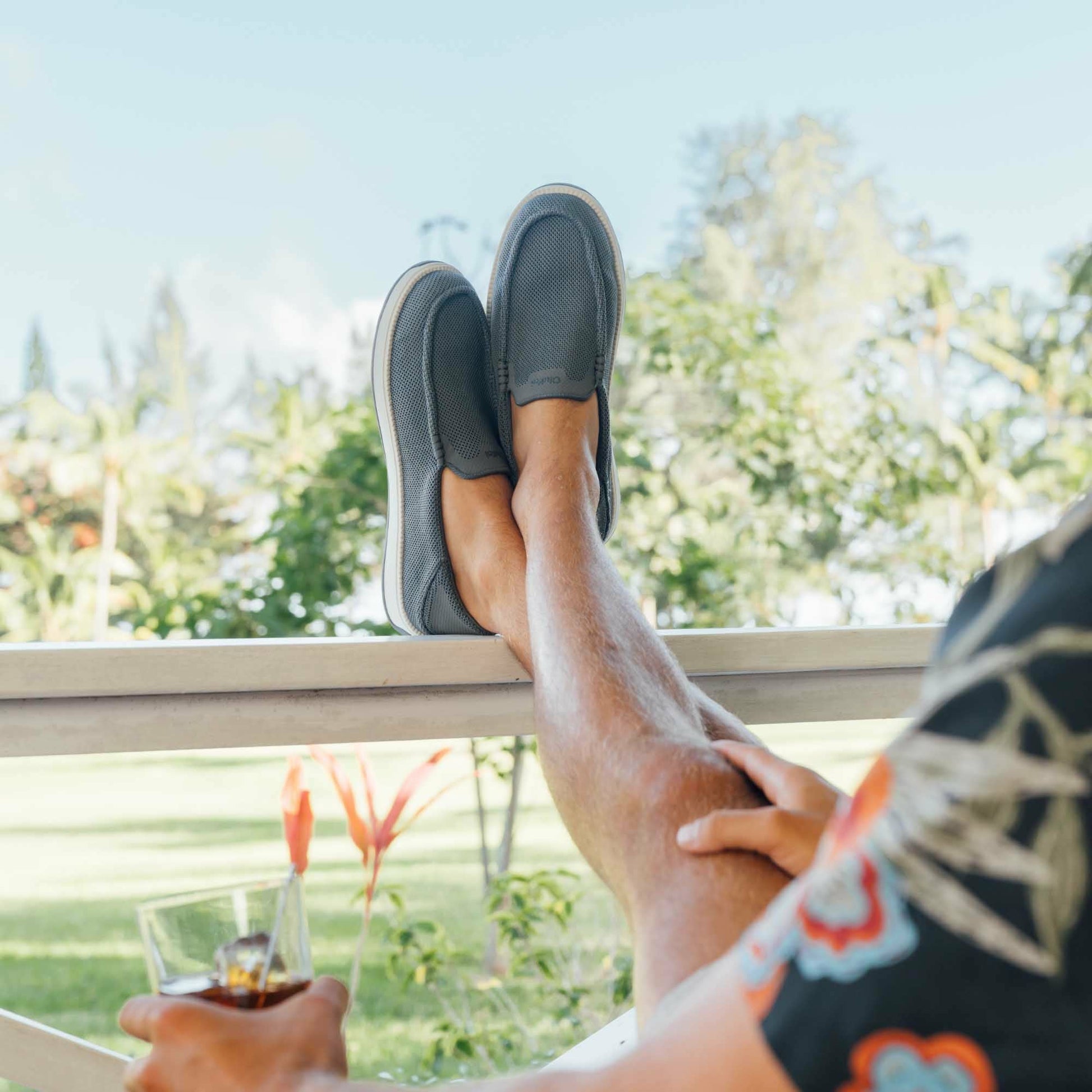 Olukai Kākaha Mesh Men‘s Slip-On Shoes - Rock