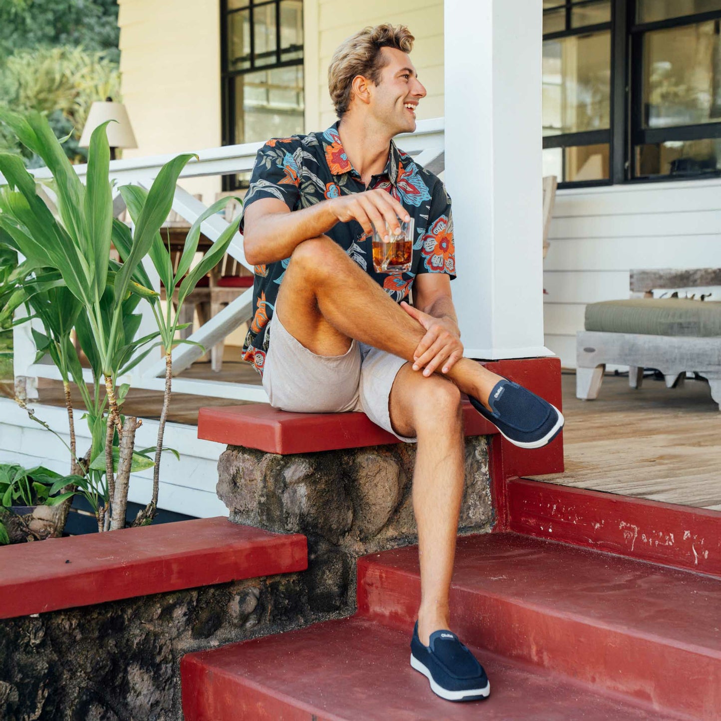 Olukai Kākaha Mesh Men‘s Slip-On Shoes - Navy