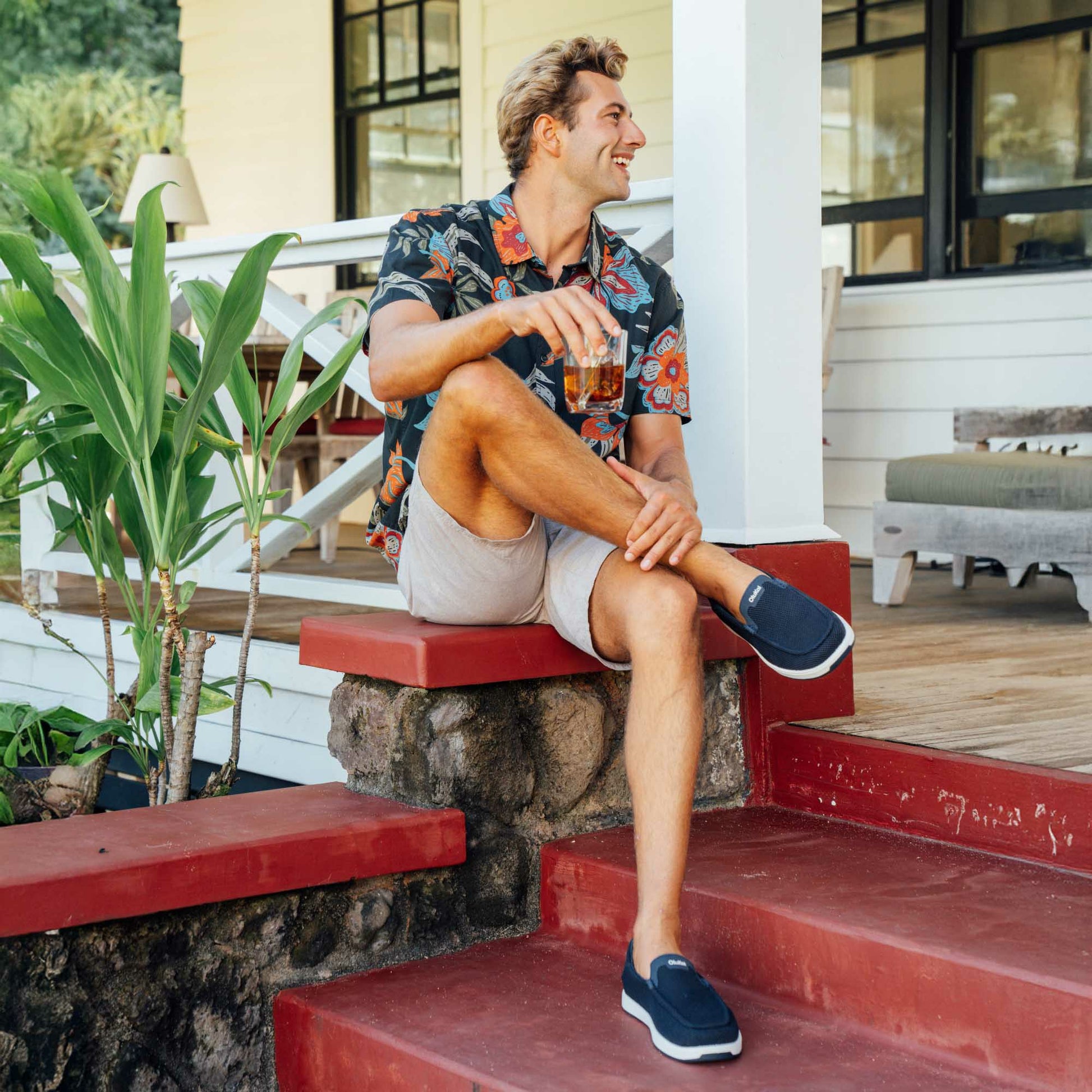 Olukai Kākaha Mesh Men‘s Slip-On Shoes - Navy