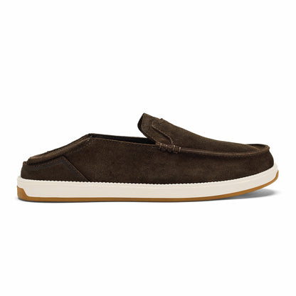 Olukai Kākaha Nia Men‘s Suede Slip-On Shoes - Dark Wood