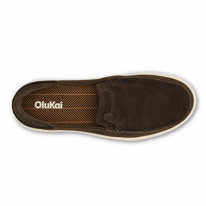 Olukai Kākaha Nia Men‘s Suede Slip-On Shoes - Dark Wood