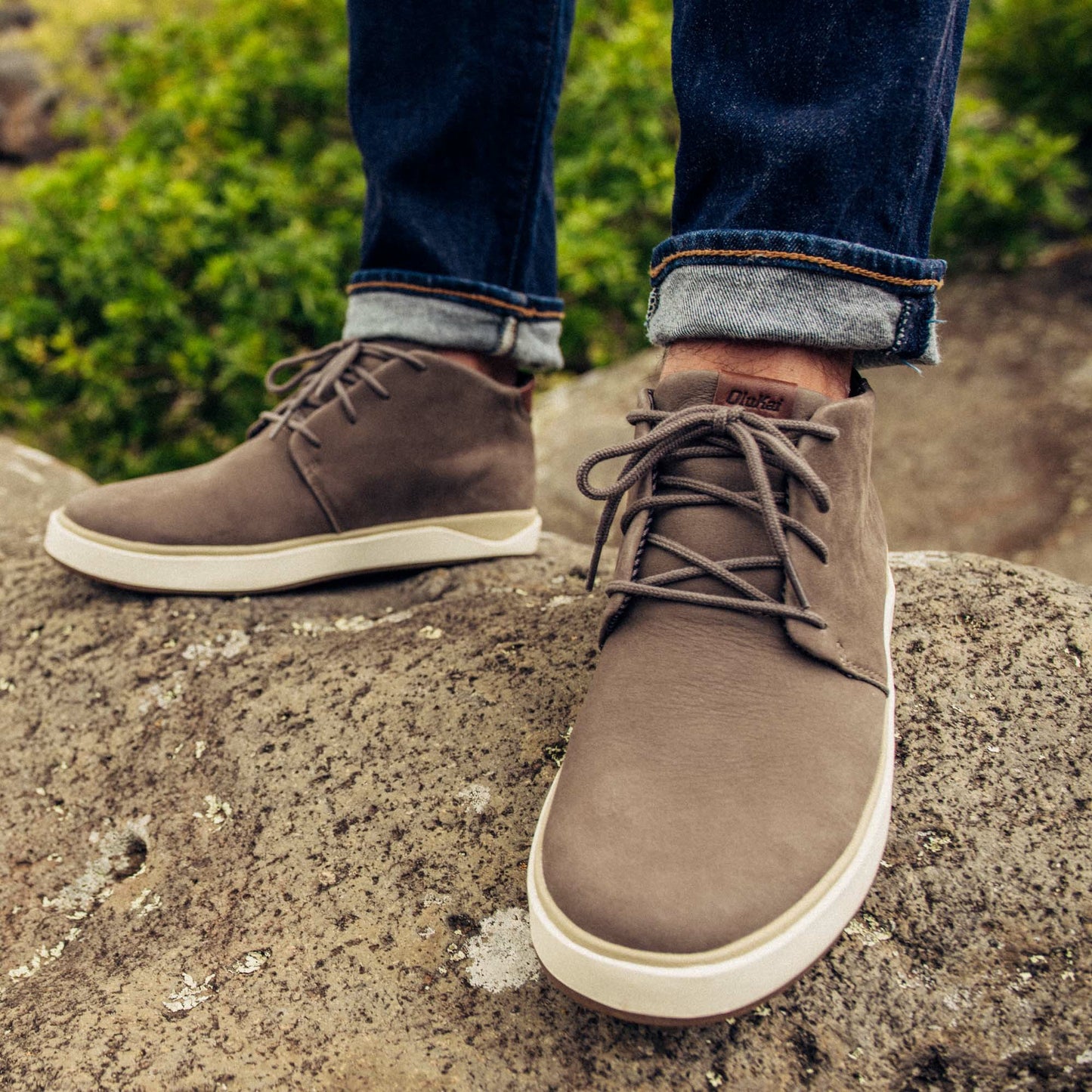 Olukai Papakū 'Ili Waterproof Leather Boots- Mustang