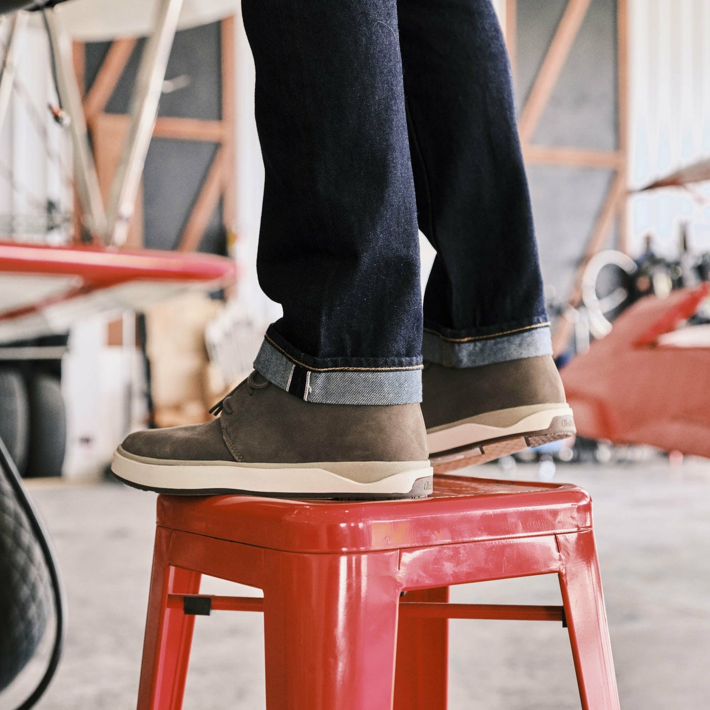 Olukai Papakū 'Ili Waterproof Leather Boots- Mustang