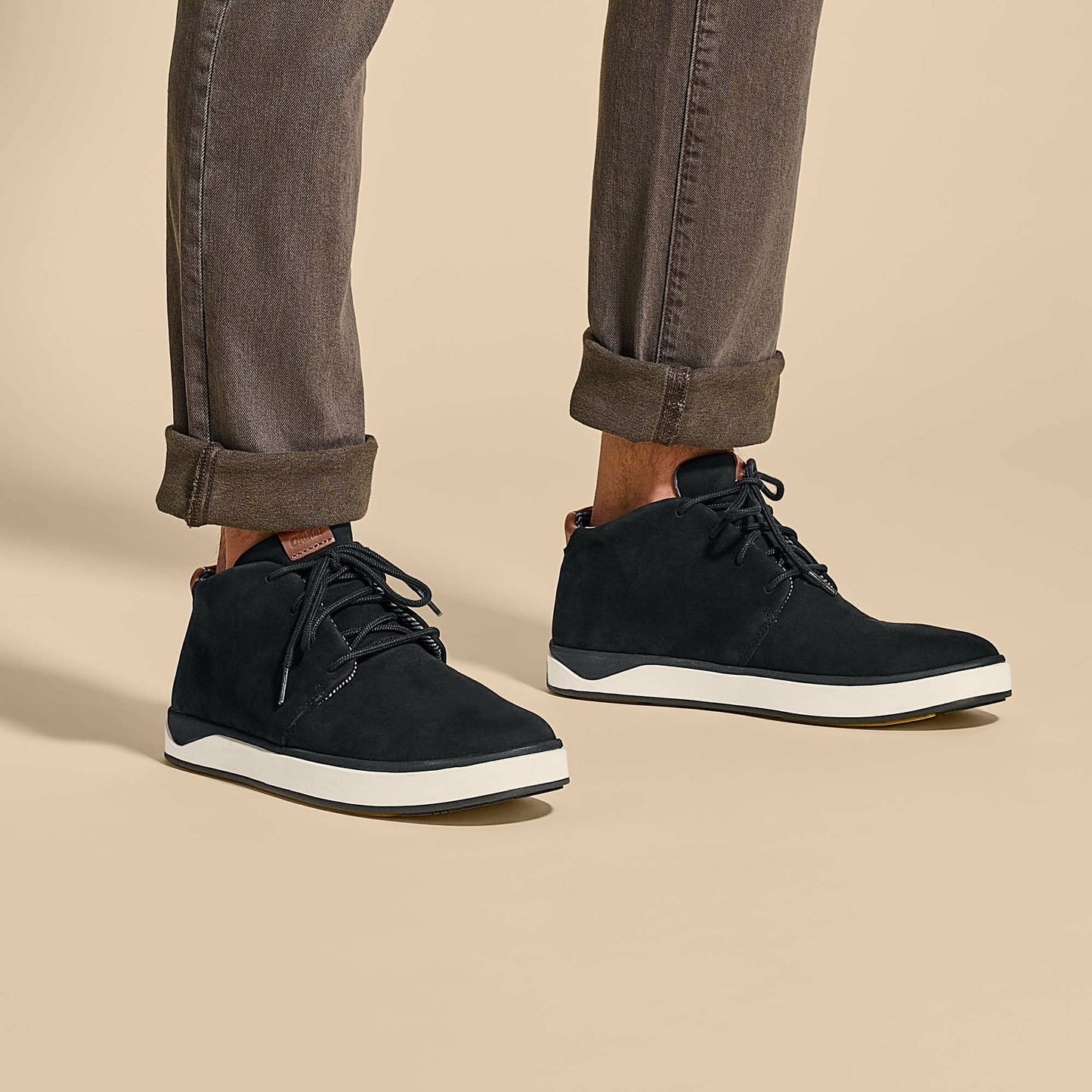 Olukai Papakū 'Ili Waterproof Leather Boots- Black