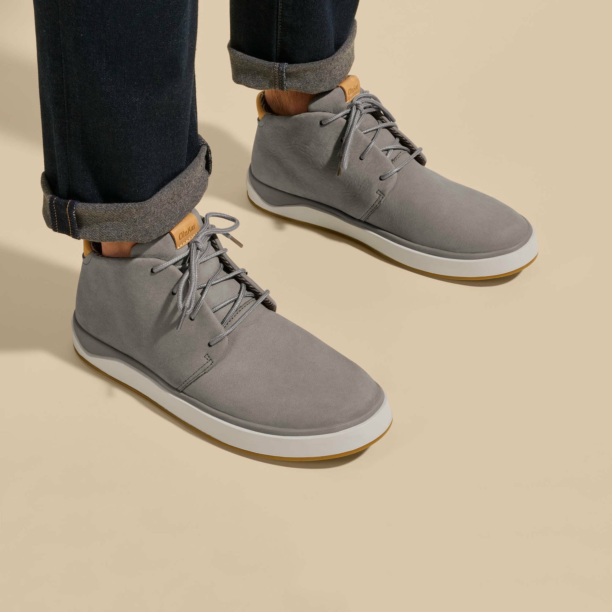 Olukai Papakū 'Ili Waterproof Leather Boots- Graphite