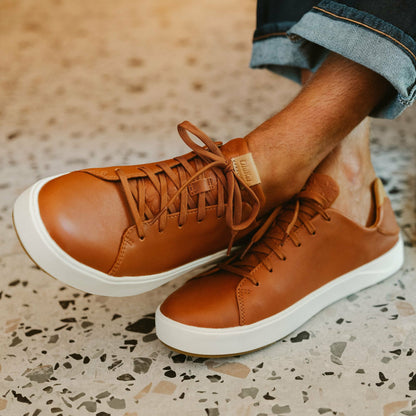 Olukai Lae‘ahi Lī ‘Ili Leather Sneakers - Kukui Brown