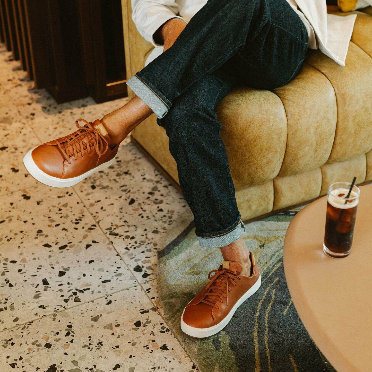 Olukai Lae‘ahi Lī ‘Ili Leather Sneakers - Kukui Brown