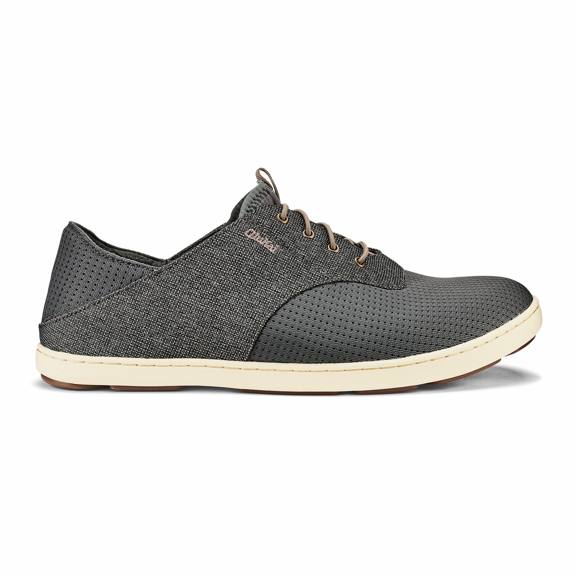 Olukai Nohea Moku Boat Shoes - Charcoal / Clay