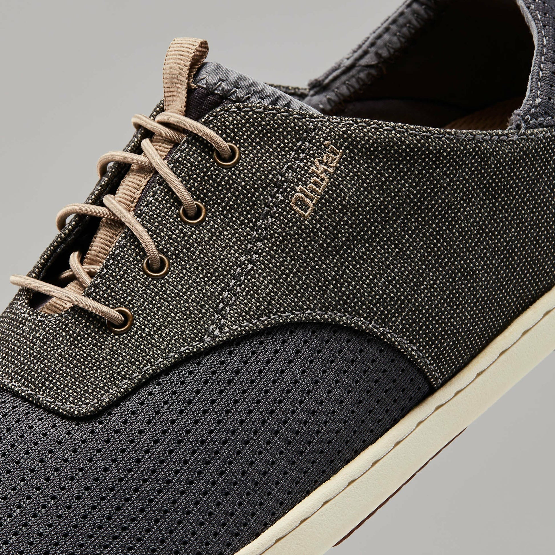 Olukai Nohea Moku Boat Shoes - Charcoal / Clay