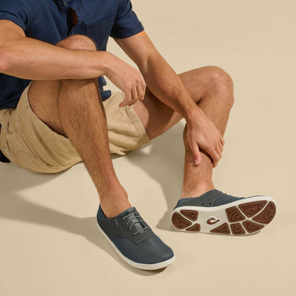 Olukai Nohea Moku Boat Shoes - Charcoal / Clay