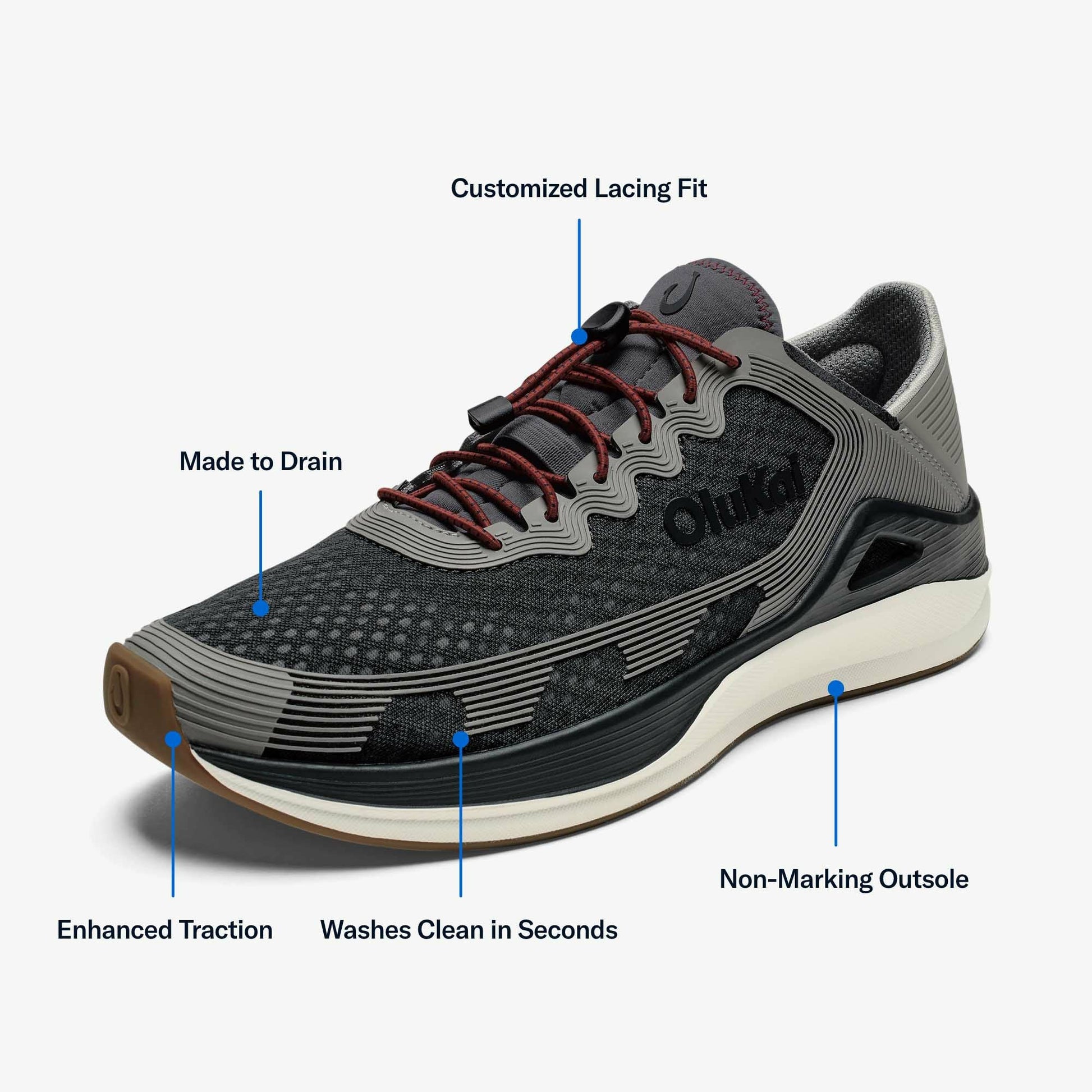Olukai ‘Ahi Water Boat Shoes - Rock / Ash