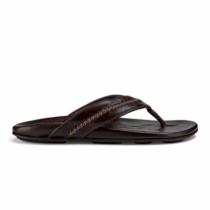 Olukai Mea Ola Leather Beach Sandals - Dark Java
