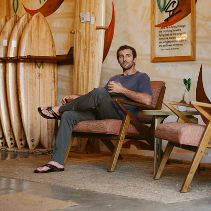 Olukai Mea Ola Leather Beach Sandals - Dark Java