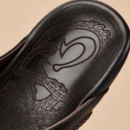 Olukai Mea Ola Leather Beach Sandals - Dark Java
