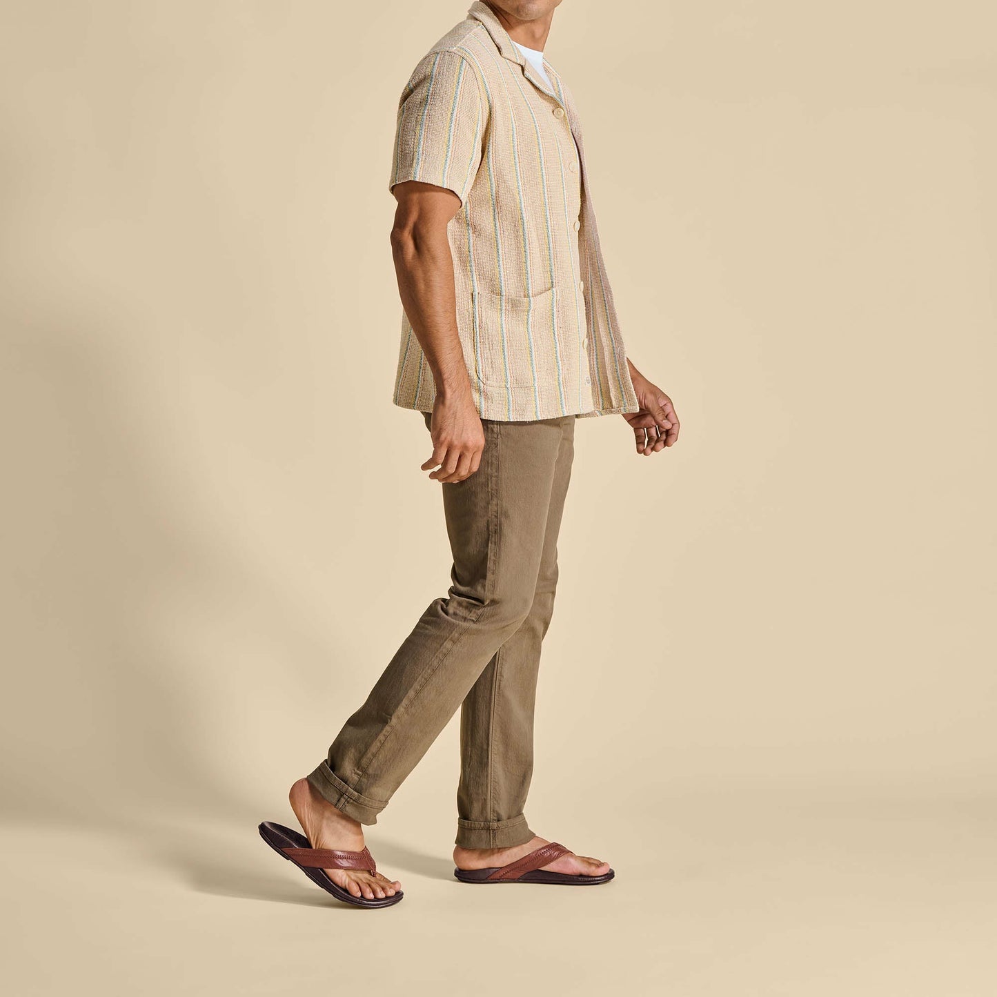 Olukai Hiapo - Rum / Dark Wood Leather Beach Sandals