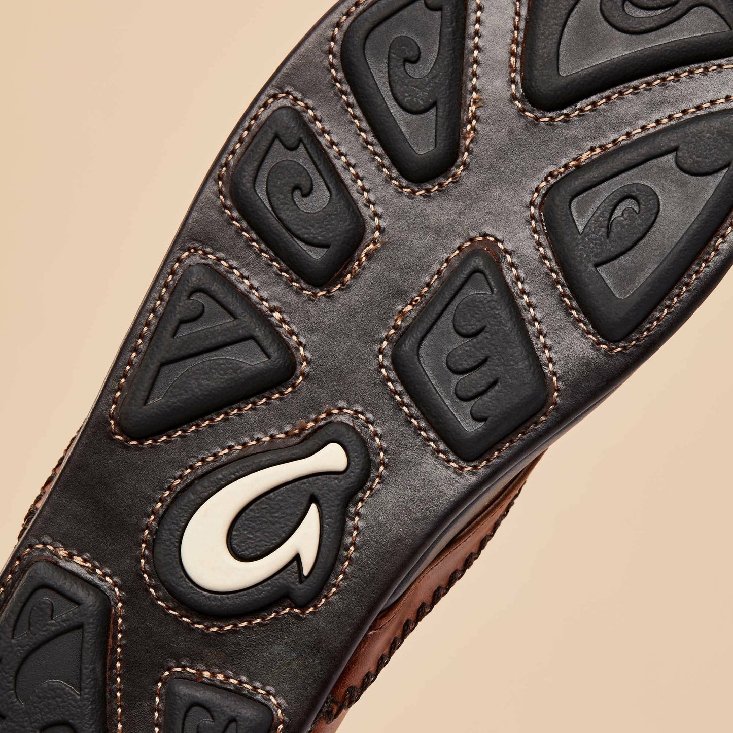 Olukai Mea Ola Leather Sandals - Tan / Dark Java