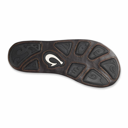 Olukai Mea Ola Leather Sandals - Tan / Dark Java