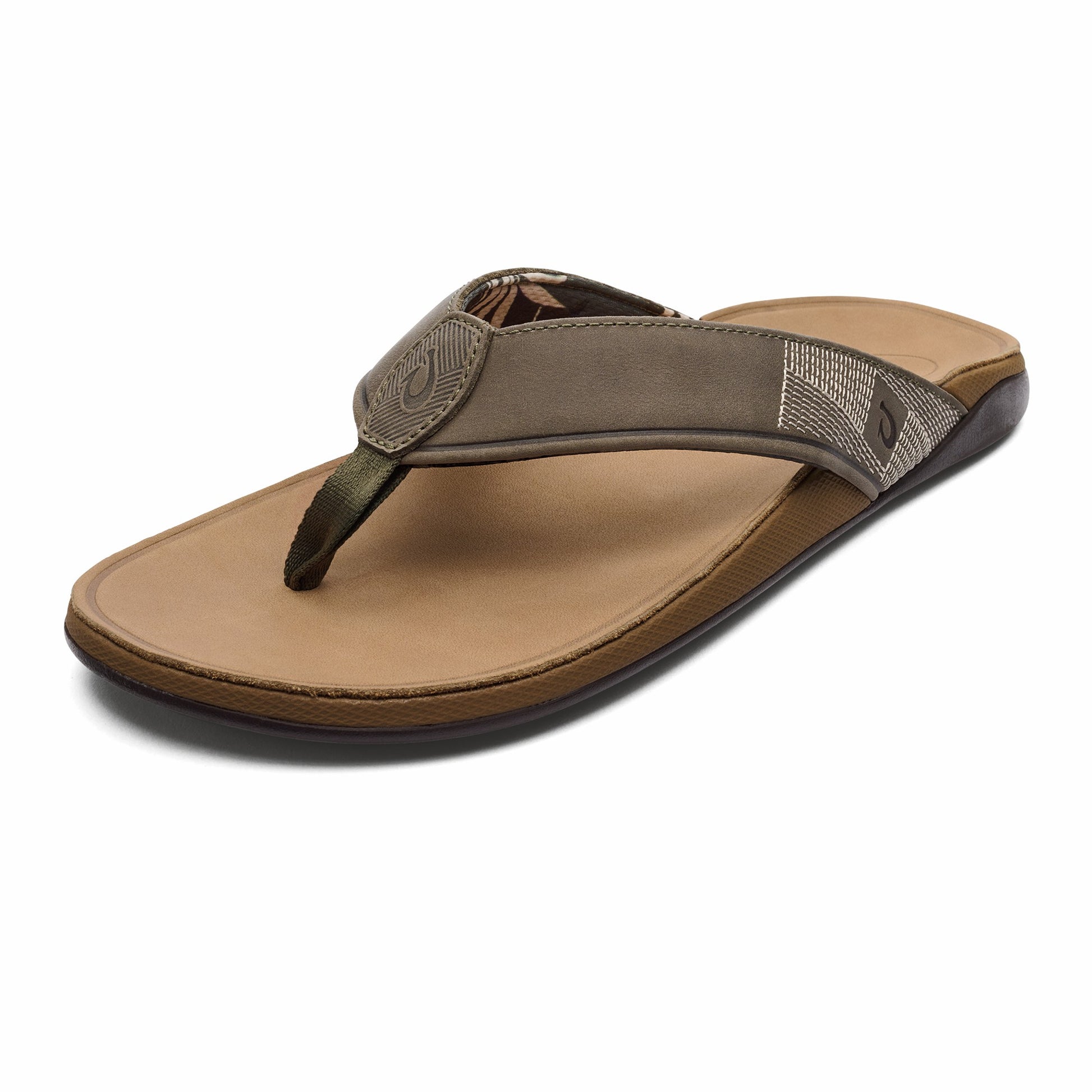Olukai Tuahine Waterproof Leather Beach Sandals - Hunter