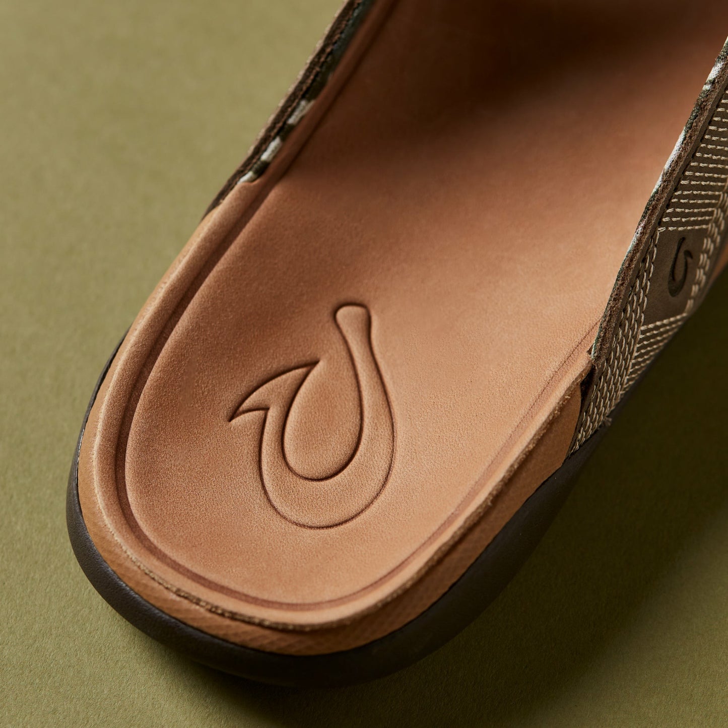 Olukai Tuahine Waterproof Leather Beach Sandals - Hunter