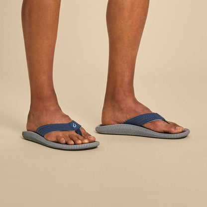 Olukai Ulele Beach Sandals - Blue Depth / Charcoal