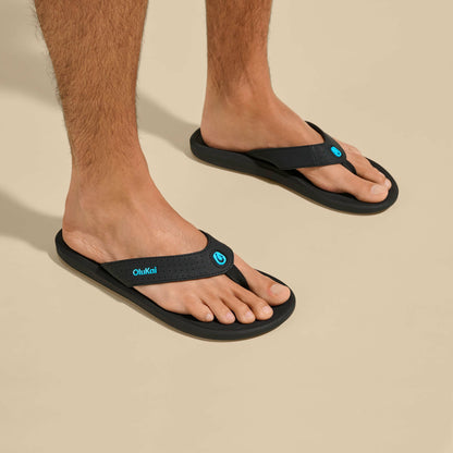Olukai Ki‘i Water Ready Beach Sandals - Lava Rock / Bold Blue