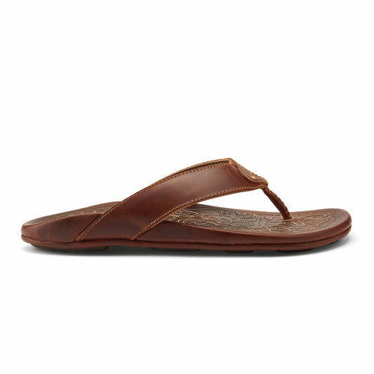 Olukai Mekila Full-Grain Leather Beach Sandals - Natural