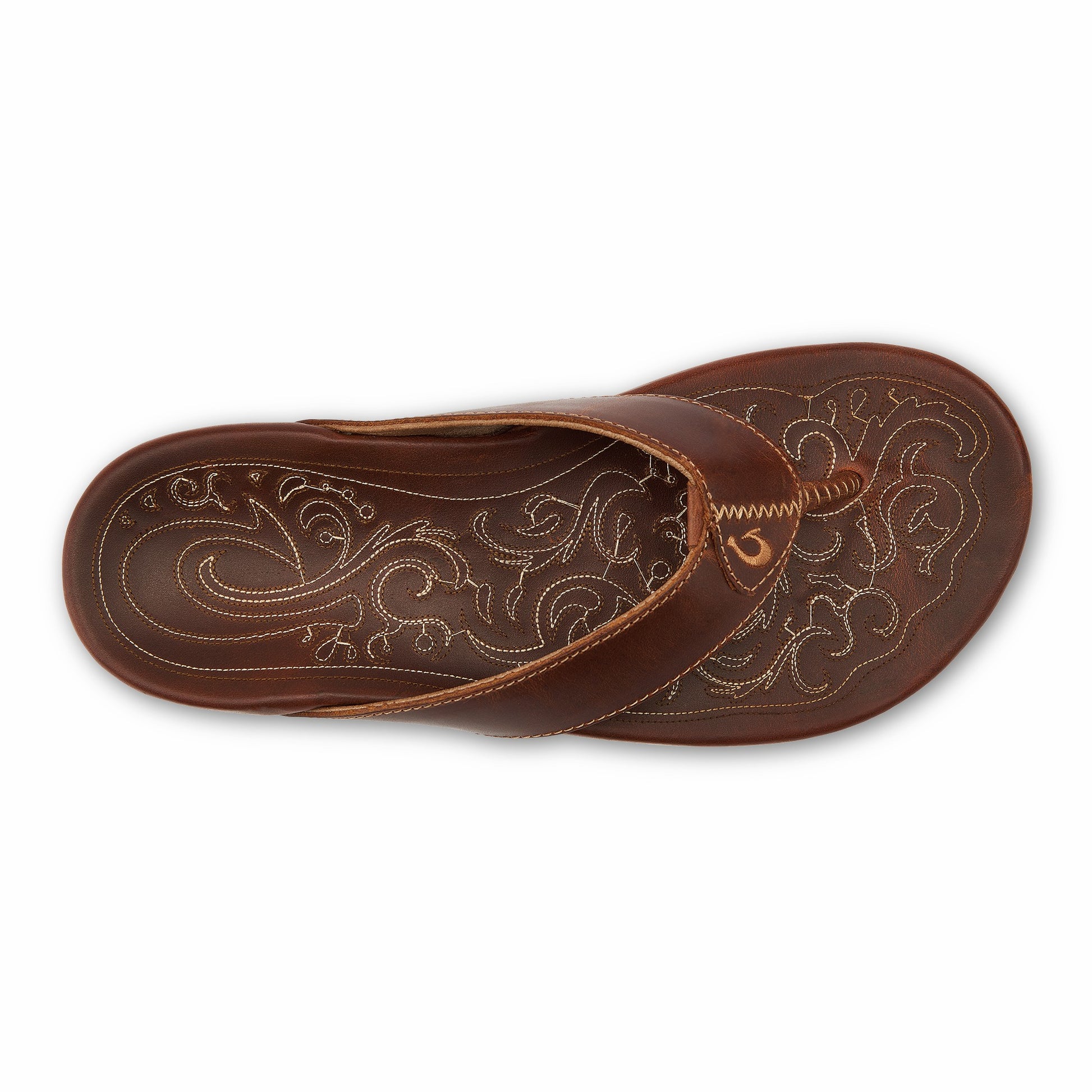 Olukai Mekila Full-Grain Leather Beach Sandals - Natural