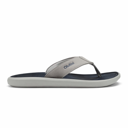 Olukai Pili Waterproof Leather Sandals - Ash / Mood Indigo